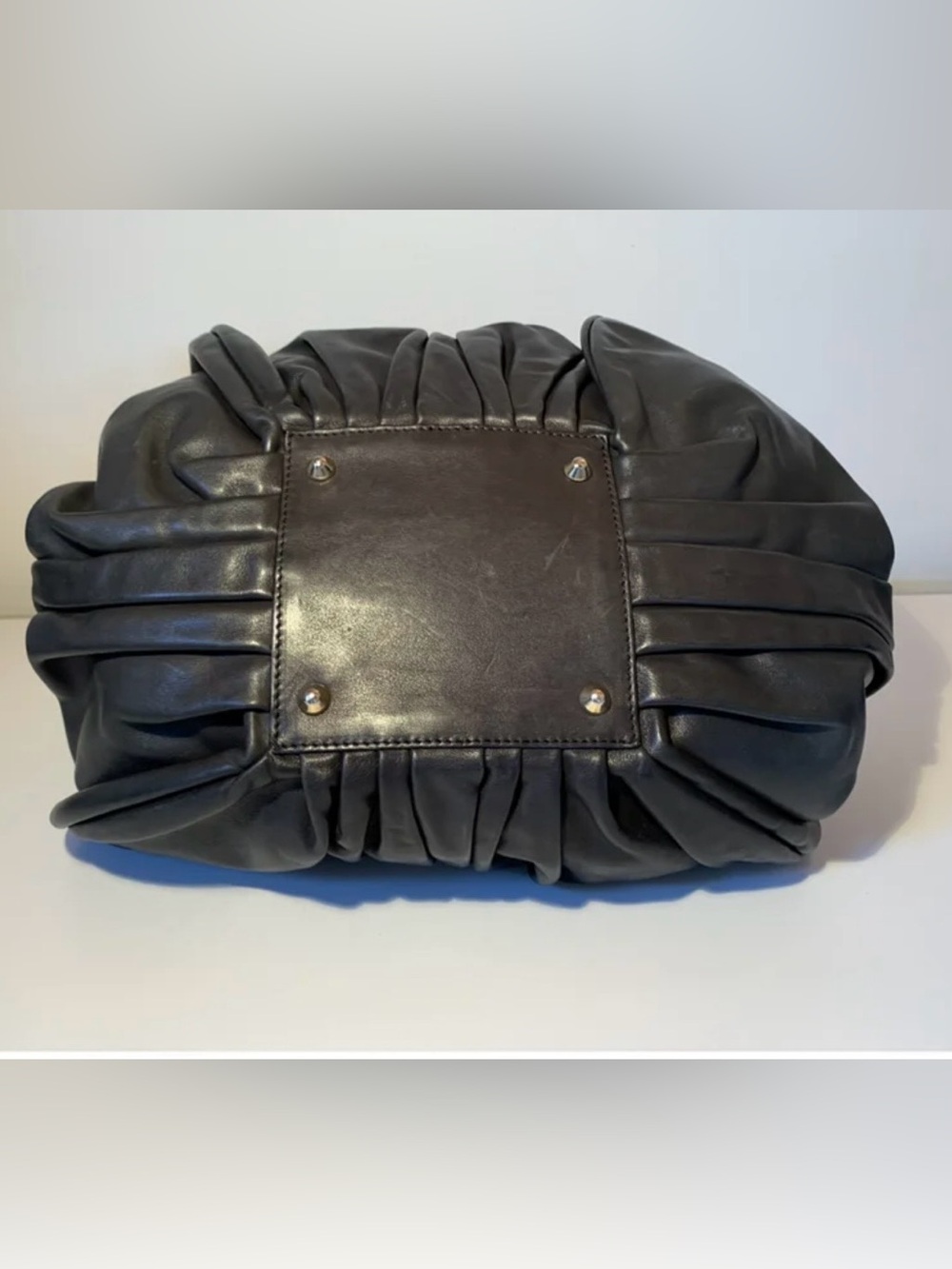 KALLISTÉ Large Soft Black Pleated Leather Tote! Made in Italy! Roomy! - Picture 9 of 15